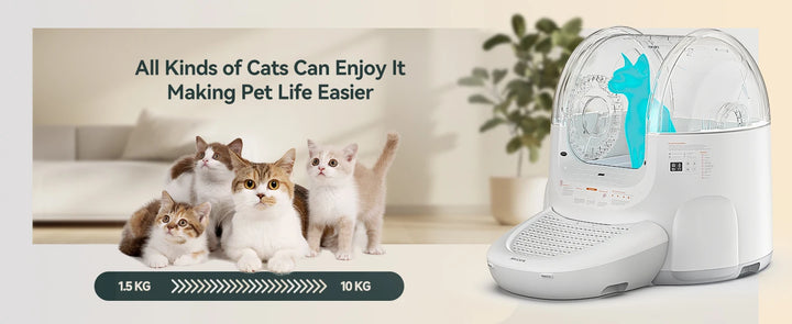 Bac à litière autonettoyant connecté 65L – Amicura Cura 2 – Modèle "SmartClean Elite"