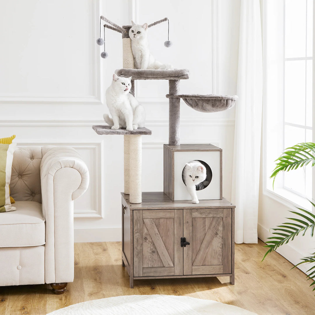 Cat Tree with Litter Box - Model "HideawayPaws Pro"