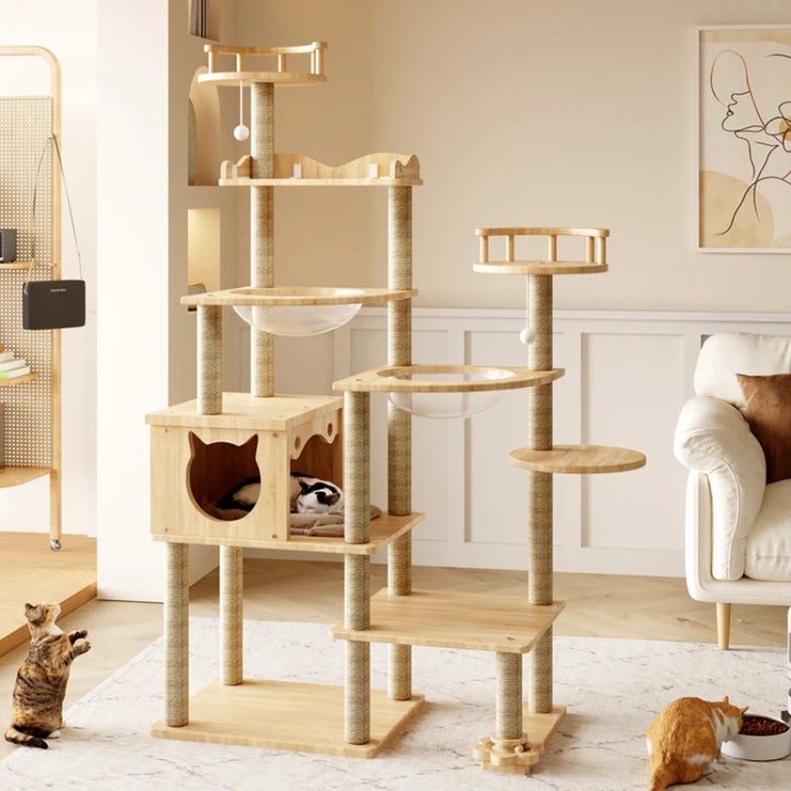 XXL cat tree - White wood - XL - Le Royaume Miaou