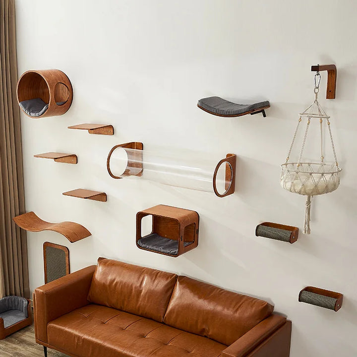Arbre à chat design moderne mural - EleganceMurale