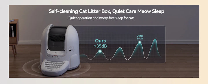 Bac à litière autonettoyant connecté 65L – Amicura Cura 2 – Modèle "SmartClean Elite"