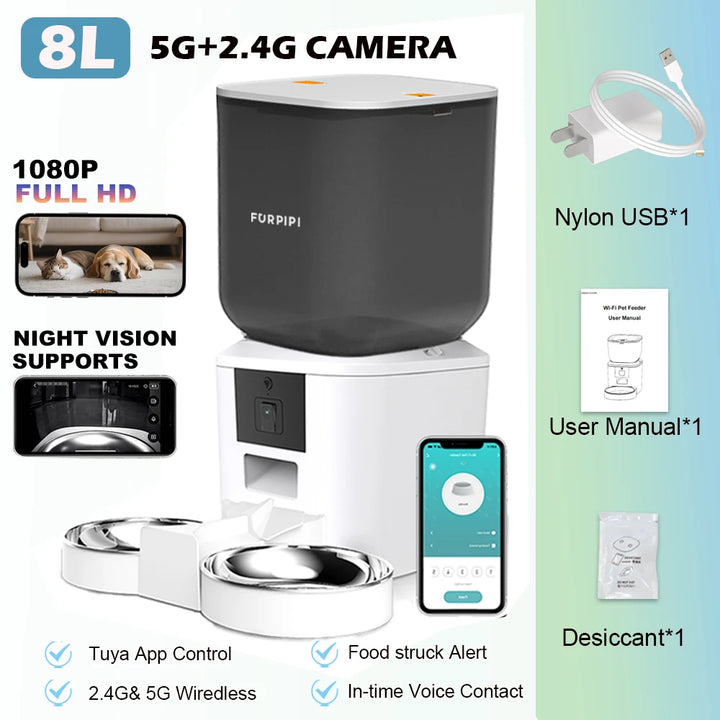 Distributeur automatique pour chat avec caméra "MiaouZen" – Modèle "Maison Connectée"