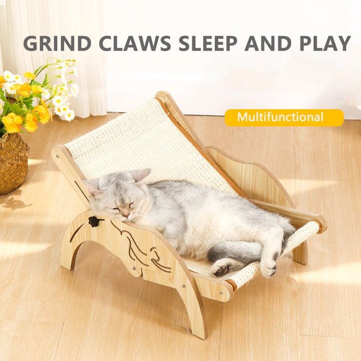 Wooden Cat Lounger - "RelaxPaws" Model