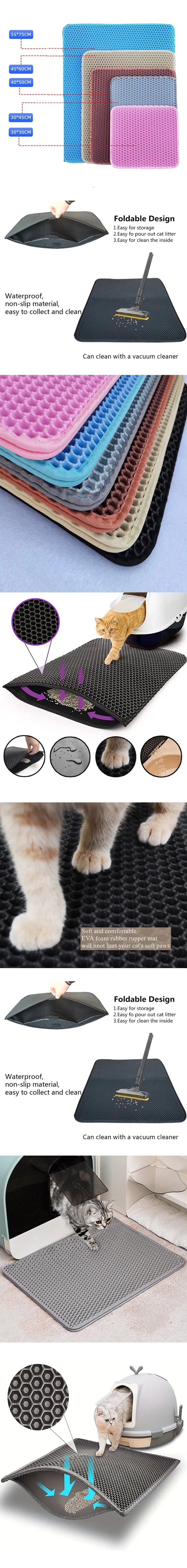 Tapis de litière pour chat alvéolé multi-tailles antidérapant "Petit Nuage"