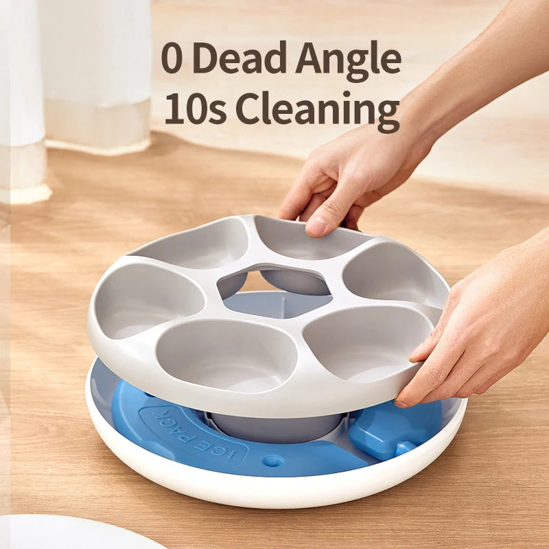 Plateau de nettoyage 0 angle mort, couleur bleu et gris, nettoyage en 10 secondes, pratique et efficace.