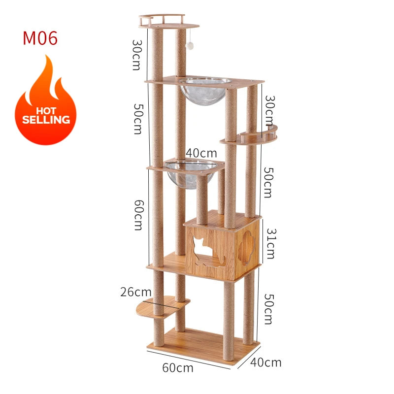 Natural wooden and designer cat tree - "CatForest"