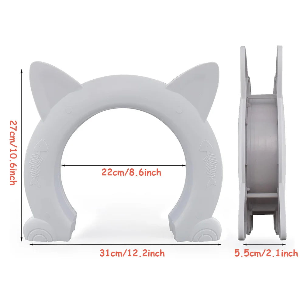 Anneau de bain en silicone gris 27 cm, oreilles de chat, facile à utiliser pour enfants.