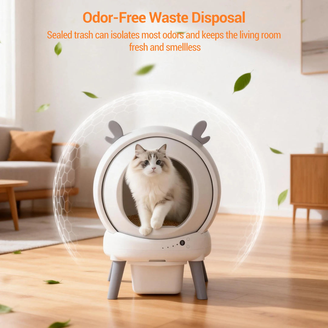 Bac à litière autonettoyant connecté – Modèle "SmartClean Auto Pro"