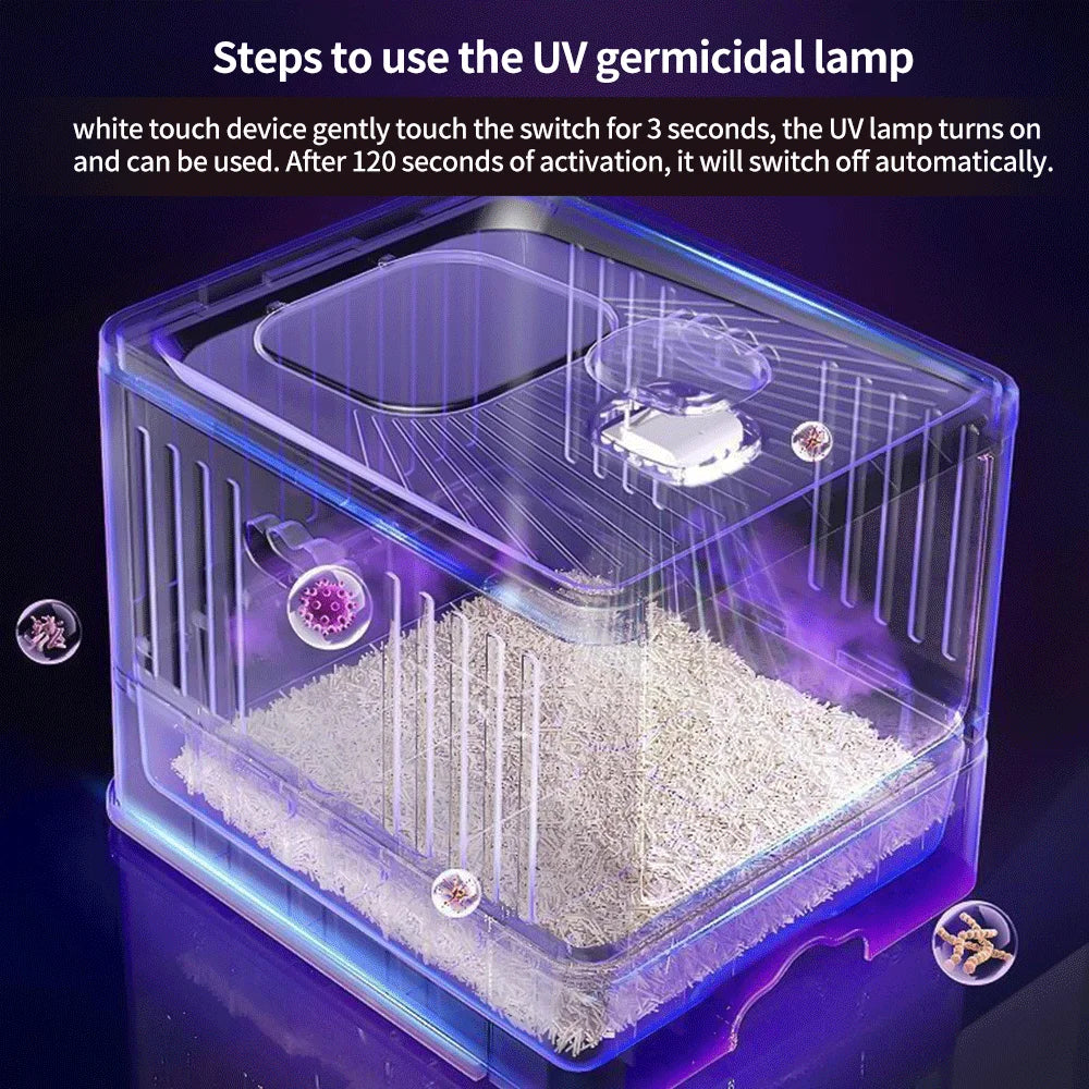 Bac à litière fermé avec tiroir et UV – Modèle "HygieneBox UV"