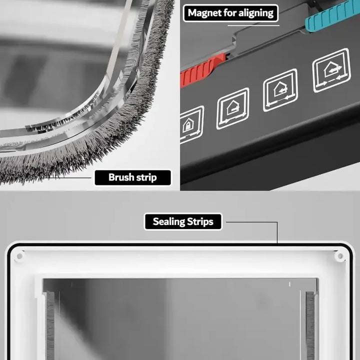 Strips de brosse et de scellage avec aimant pour alignement, accessoires pratiques et efficaces pour fenêtres.