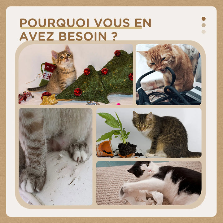 Arbre à chat 74 cm beige avec niche et panier tressé