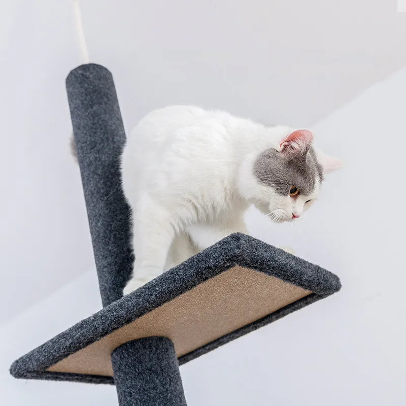 Maine Coon Cat Tree Adjustable from Floor to Ceiling - Model: "SkyTower"