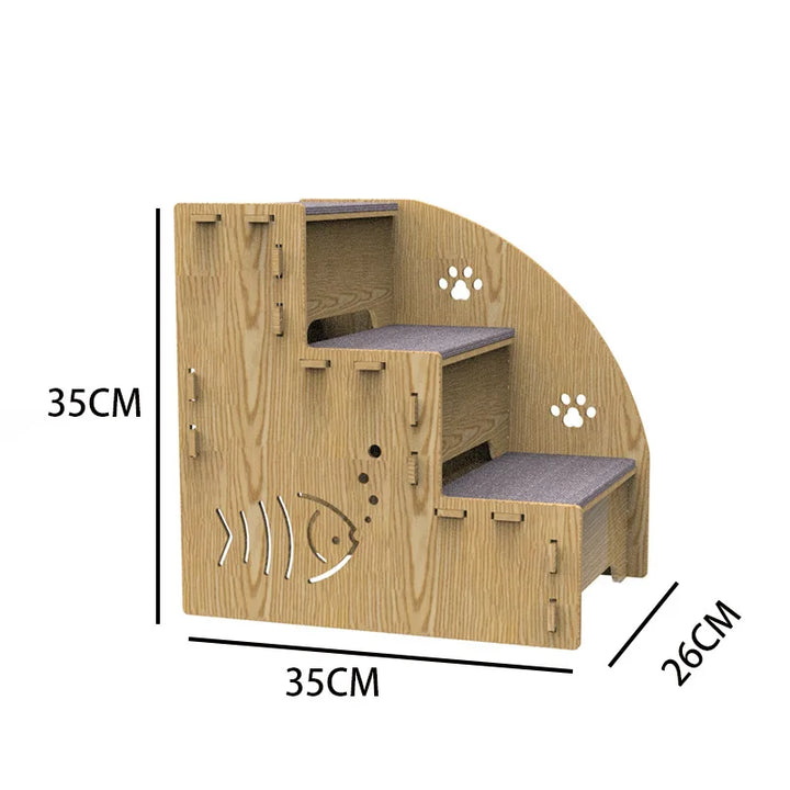 Wooden Cat Stairs - "ClimbEase" Model