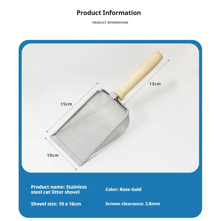 Pelle à litière métallique anti-adhérence – Modèle "SteelClean"