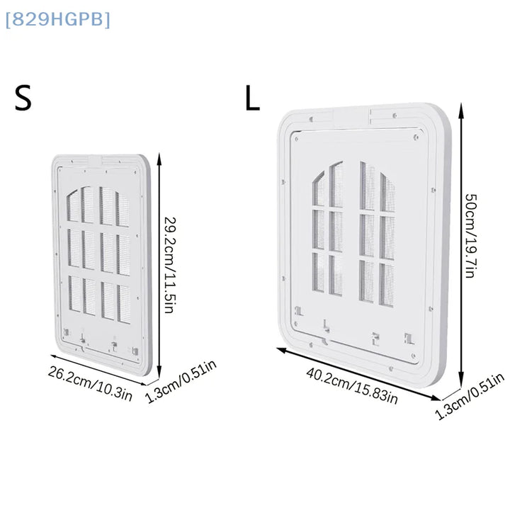 Grille de ventilation en plastique blanc, tailles S et L, idéale pour améliorer la circulation d'air.