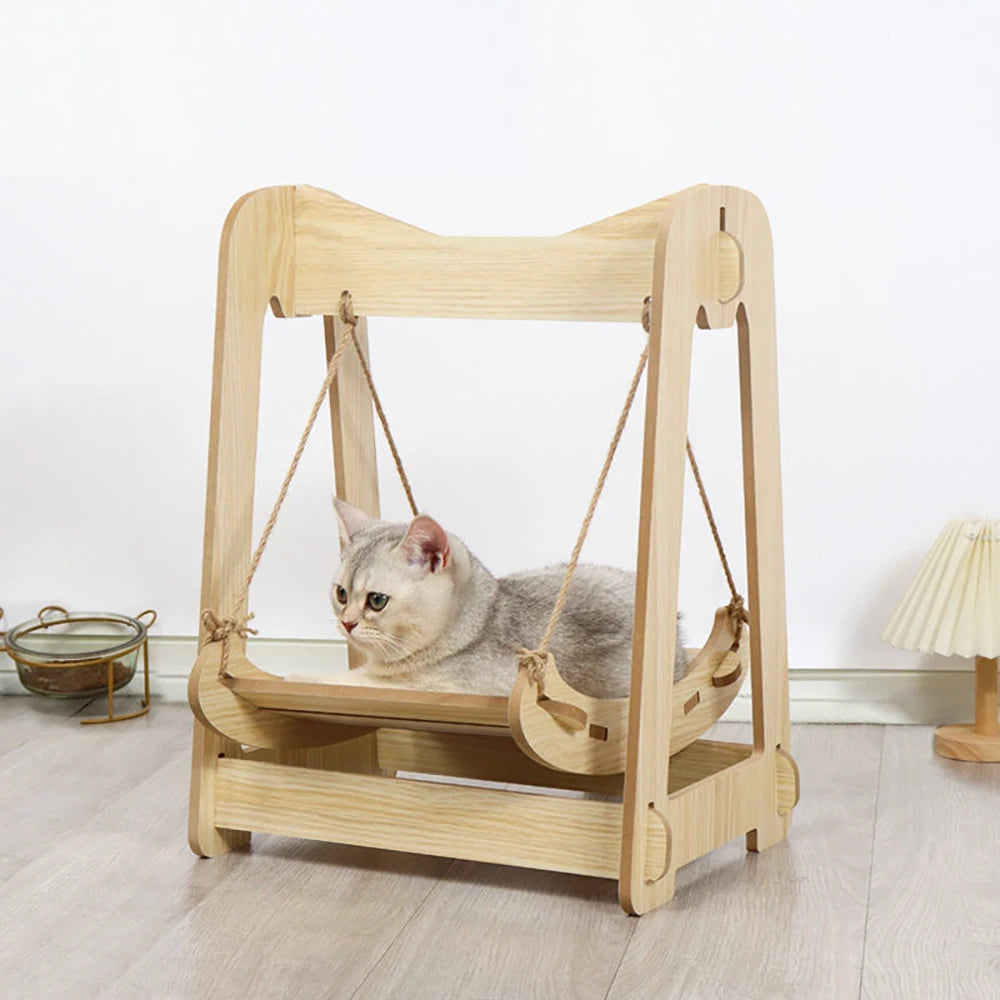 Katzenschaukel aus Holz - Modell „SwingPaws“