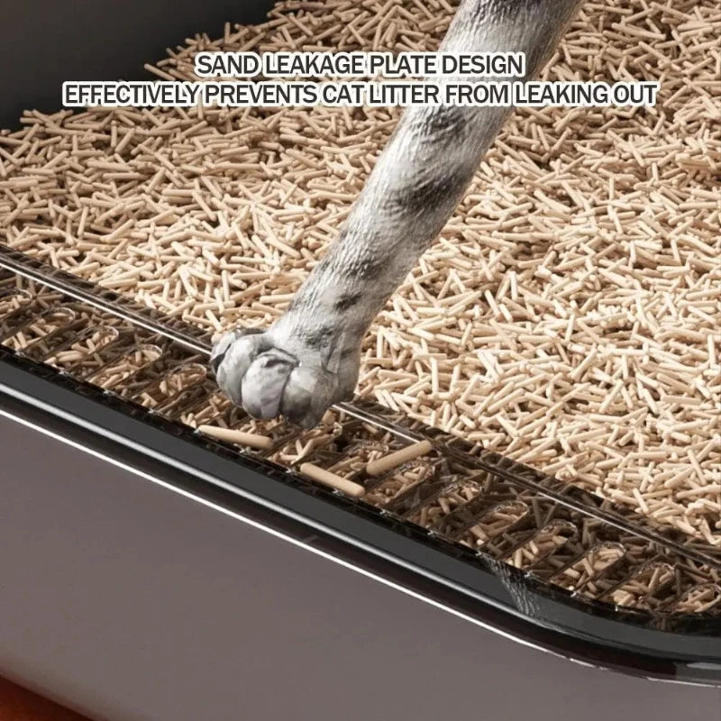 Bac à Litière XXL Anti-Projection – Modèle "OpenShield XXL"