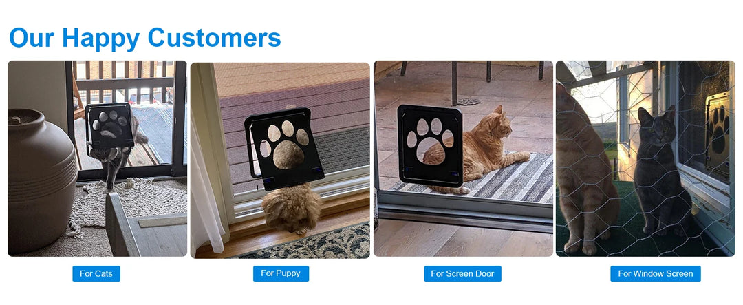 Chatière noire pour animaux, facile à installer, convient aux chats et chiens, pour portes et fenêtres.