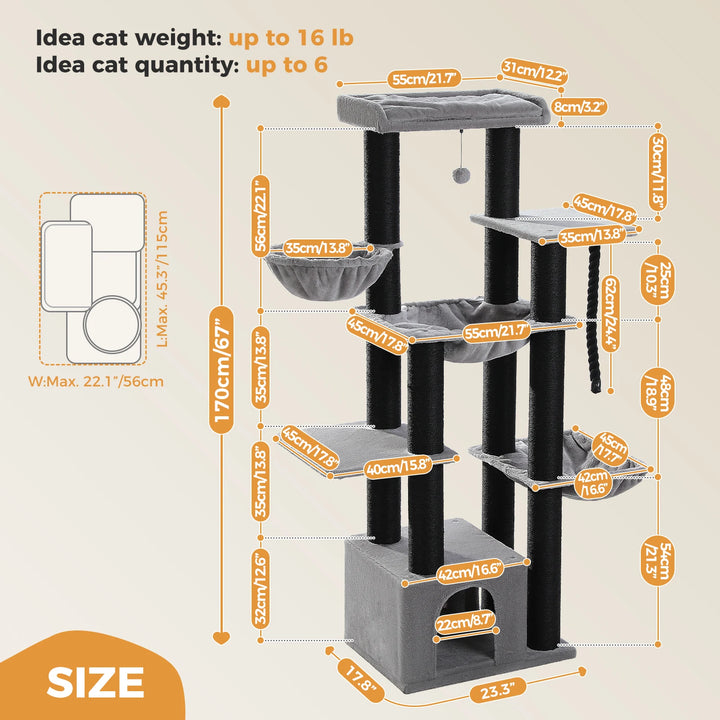 Maine Coon cat tree for large cats - Model: "MaxiPlaisir"