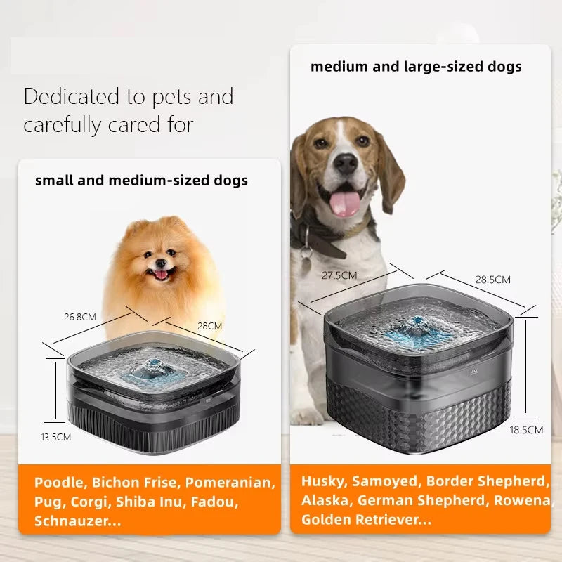 Fontaine pour animaux de compagnie, noire, pour chiens de petite à grande taille, matériaux durables.