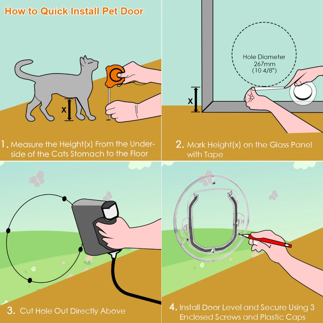 chatière pour chat transparente