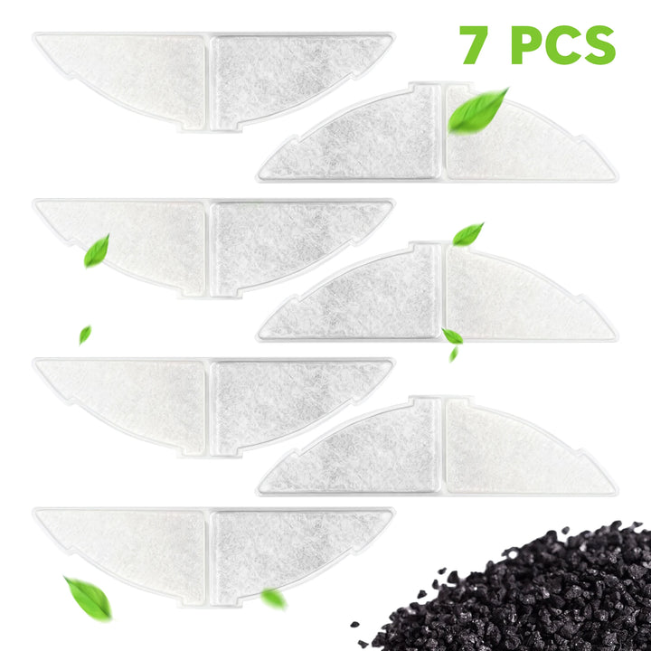 7 pièces de filtres de charbon actif, blancs, pour purification d'air, efficaces et durables.