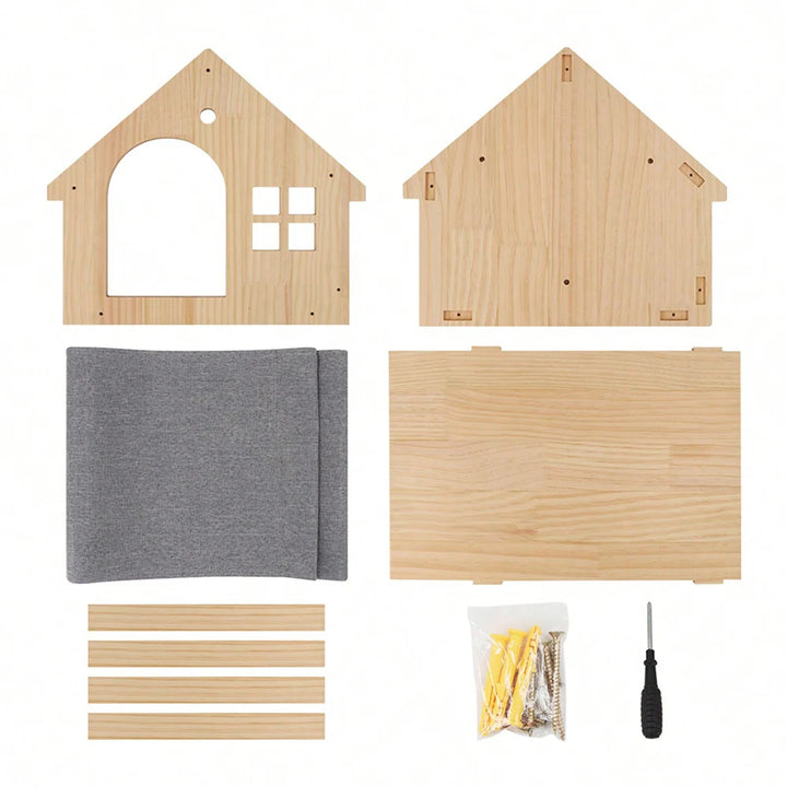 Wandmontierter Kratzbaum aus Holz - Kollektion: Perched House