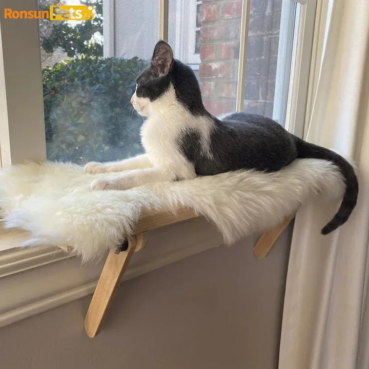 Katzenfensterplattform aus Holz