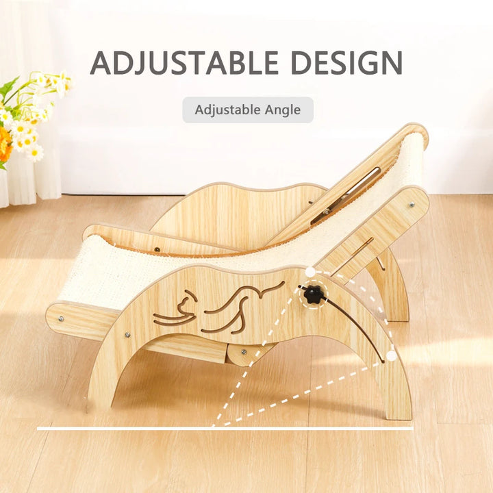 Wooden Cat Lounger - "RelaxPaws" Model