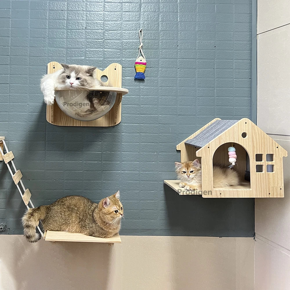 Katzenhaus aus Holz zur Wandmontage - MaisonPerchée