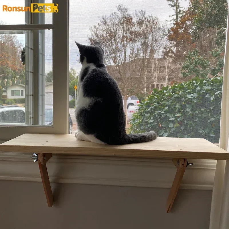 Katzenfensterplattform aus Holz