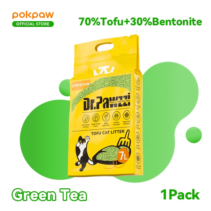 Litière végétale tofu biodégradable sans poussière – Modèle "TofuPure"