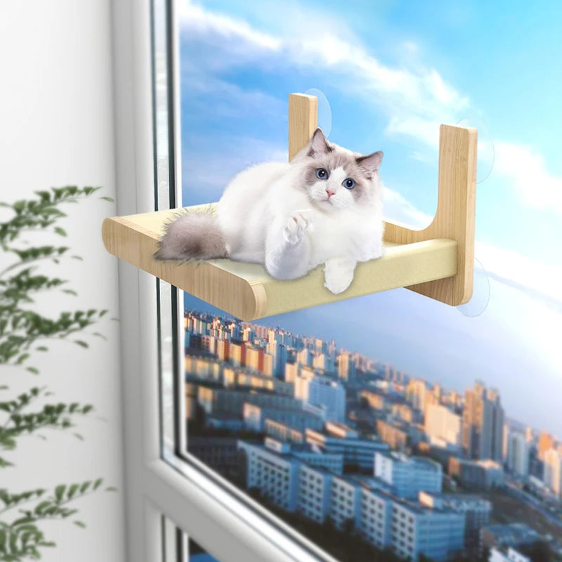 Window Cat Wall Shelves with Suction Cups - Model: "Skyview"