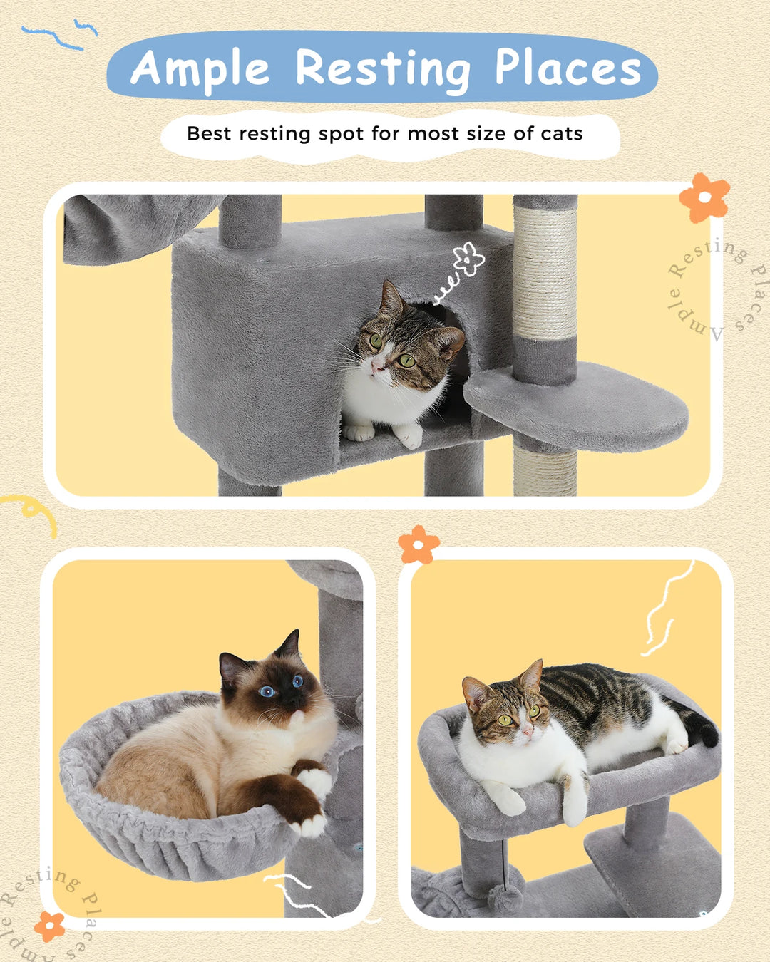 Comfortable Cat Tree - "CloudPaws" Model