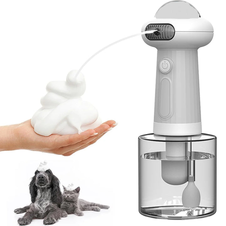 Distributeur de mousse automatique pour animaux forme OVNI "BubbleZen"