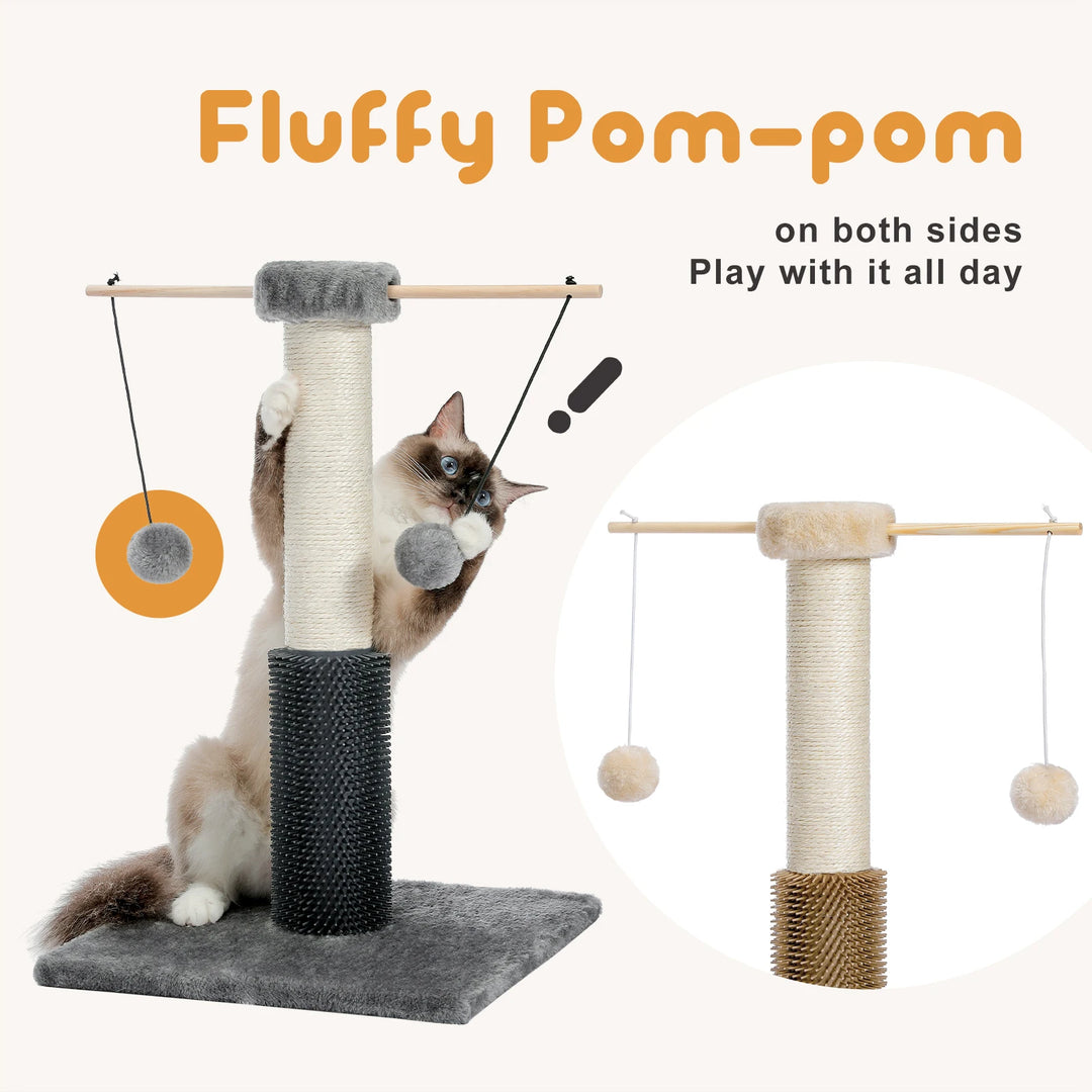 Kleiner, kompakter Kratzbaum mit Plüschbällen und Kratzbaum - Modell: "PawsPlay"