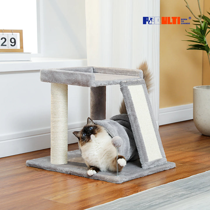 Compact cat tree with play tunnel - Model: "TunnelJouet"