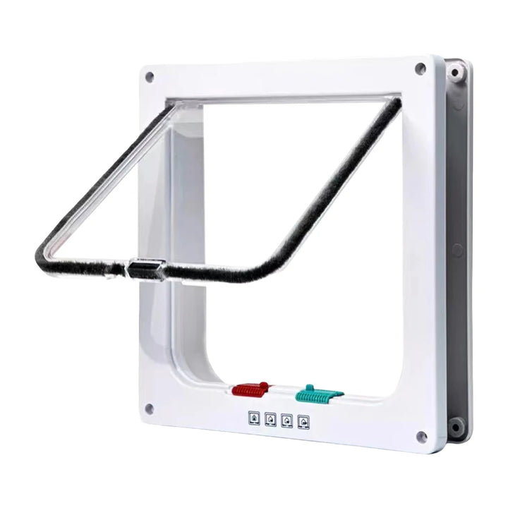 Grille de ventilation blanche en plastique, avec poignée et boutons de réglage de température.