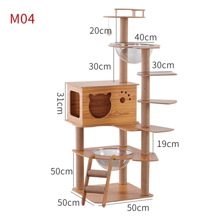 Natural wooden and designer cat tree - "CatForest"