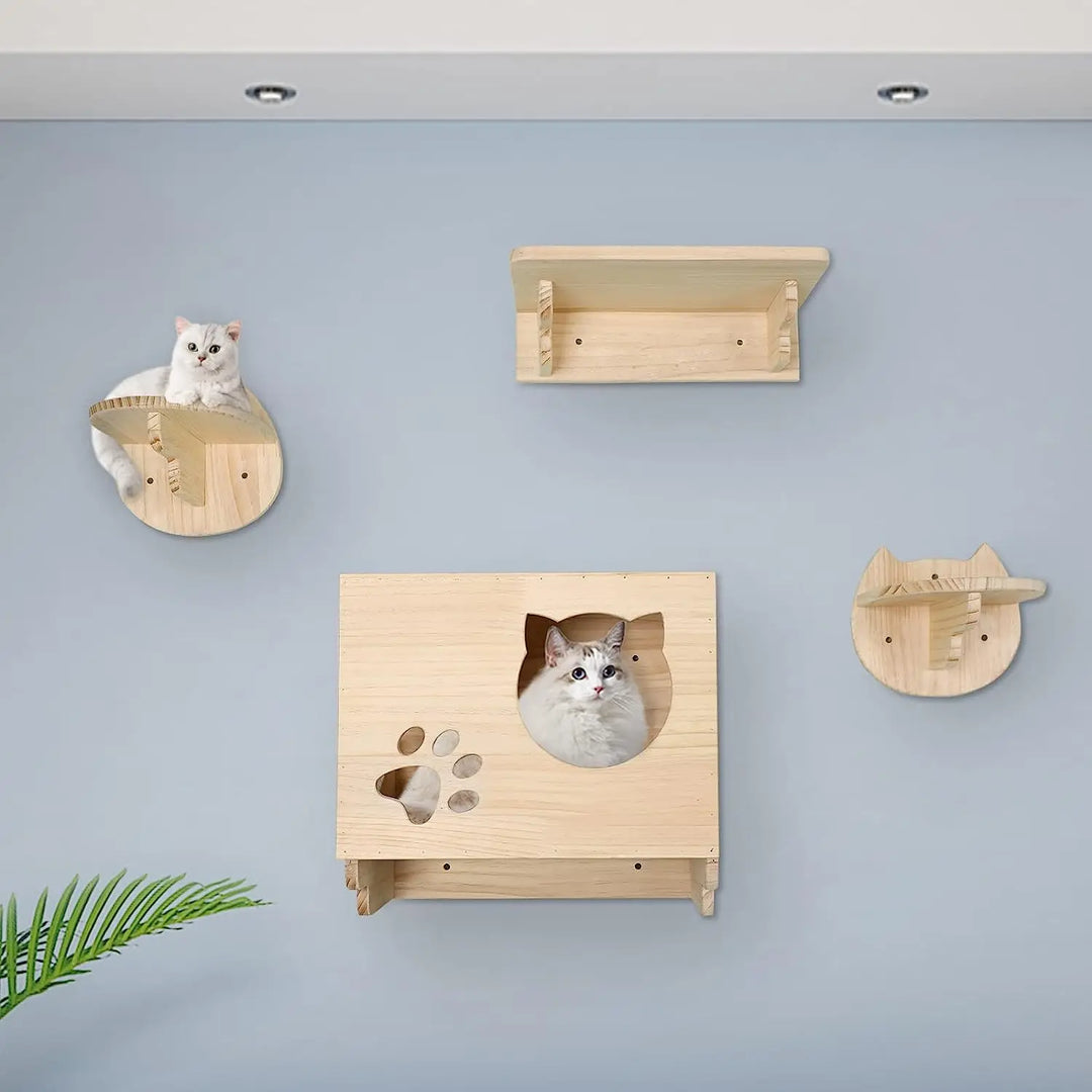 Wall-mounted cat tree, Wood - ChâteauGrimpeur