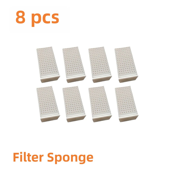 Éponge filtrante blanche, ensemble de 8 pièces, idéale pour purifier l'eau, matériau durable.