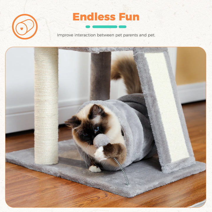 Compact cat tree with play tunnel - Model: "TunnelJouet"