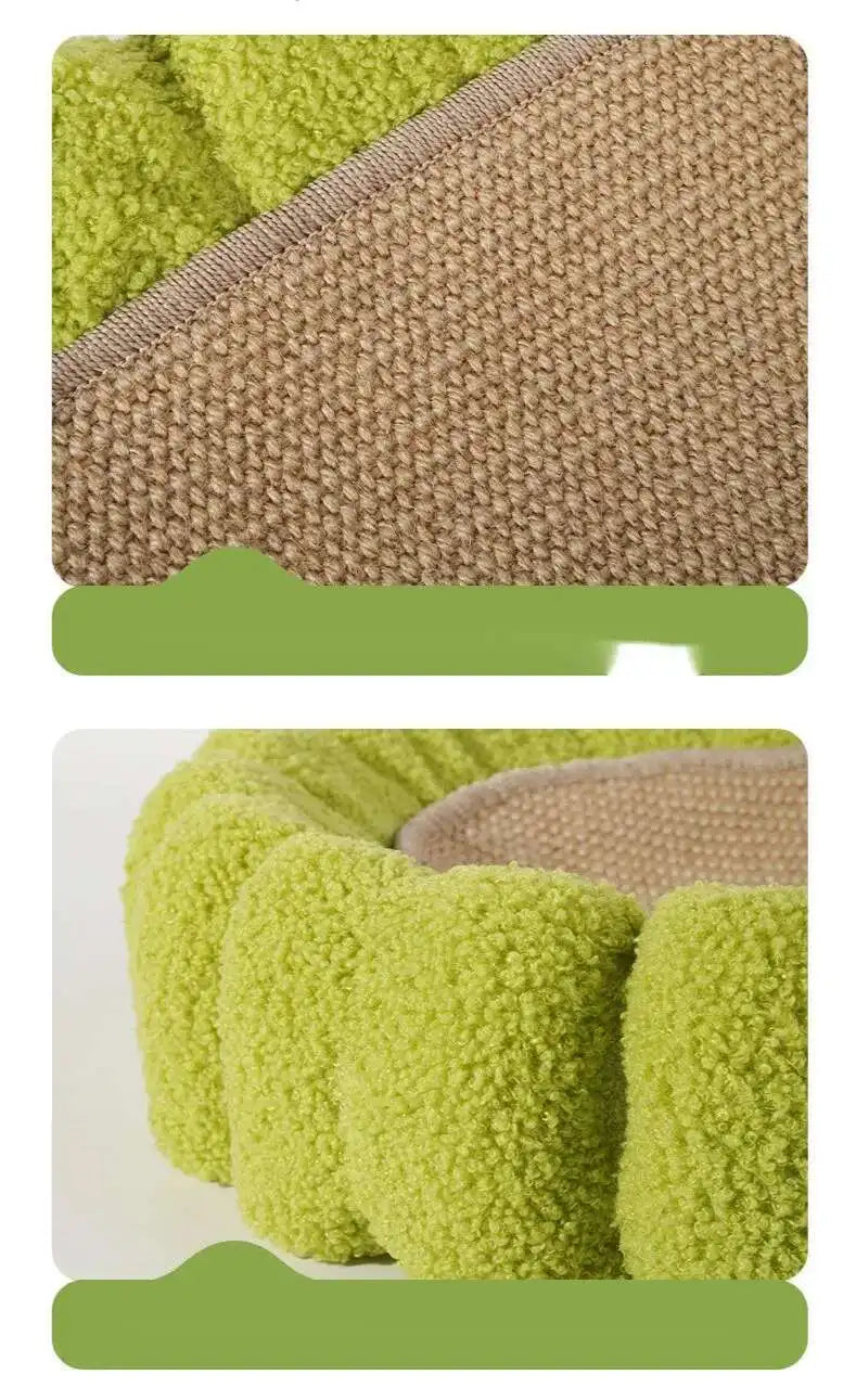 Griffoir nid ovale en lin naturel pour chat