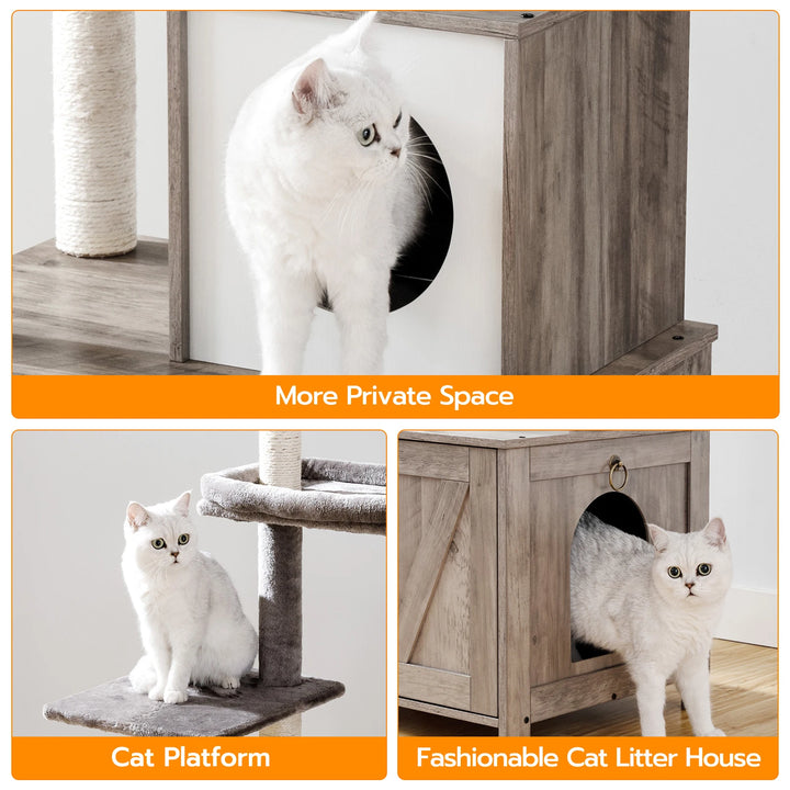 Cat Tree with Litter Box - Model "HideawayPaws Pro"