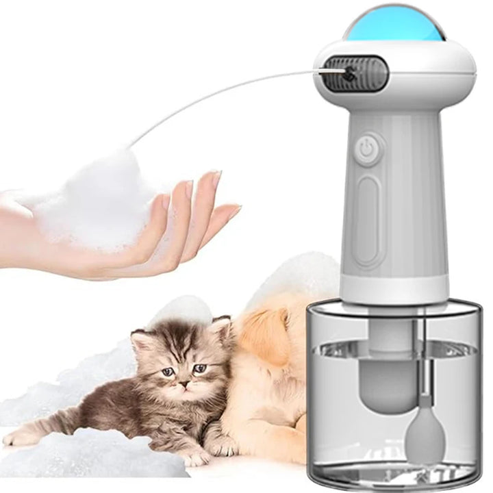 Distributeur de mousse automatique pour animaux forme OVNI "BubbleZen"