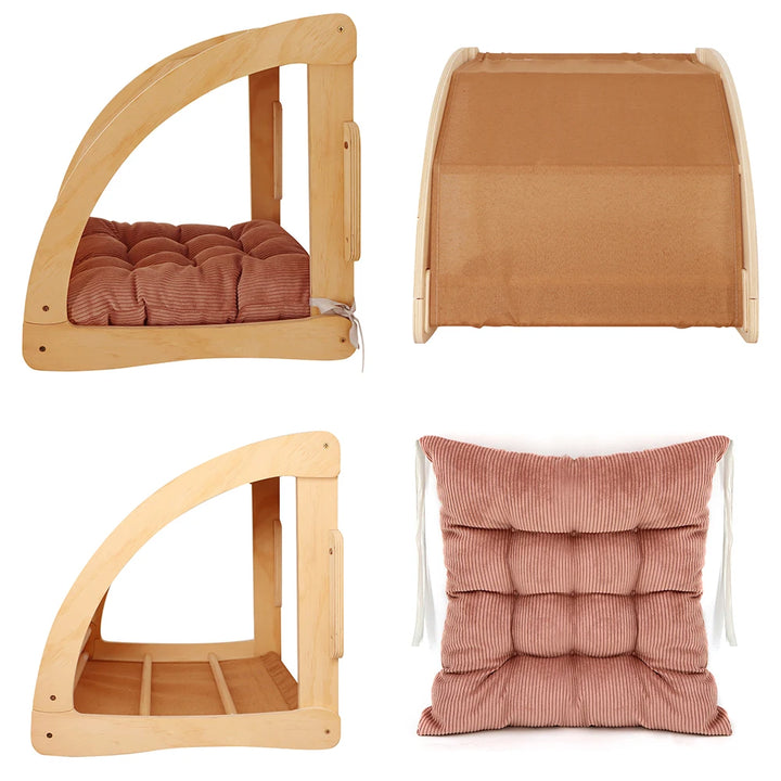 Wooden Wall-Mounted Cat Tree - Secret Nest