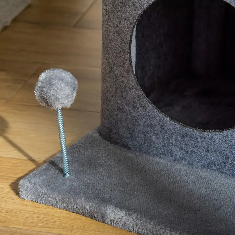Arbre à chat 100 cm gris avec niches et plateformes