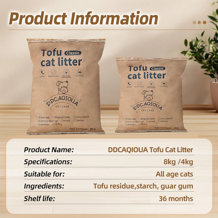 Litière Tofu Agglomérante Rapide – Modèle "EcoClump FastClean"