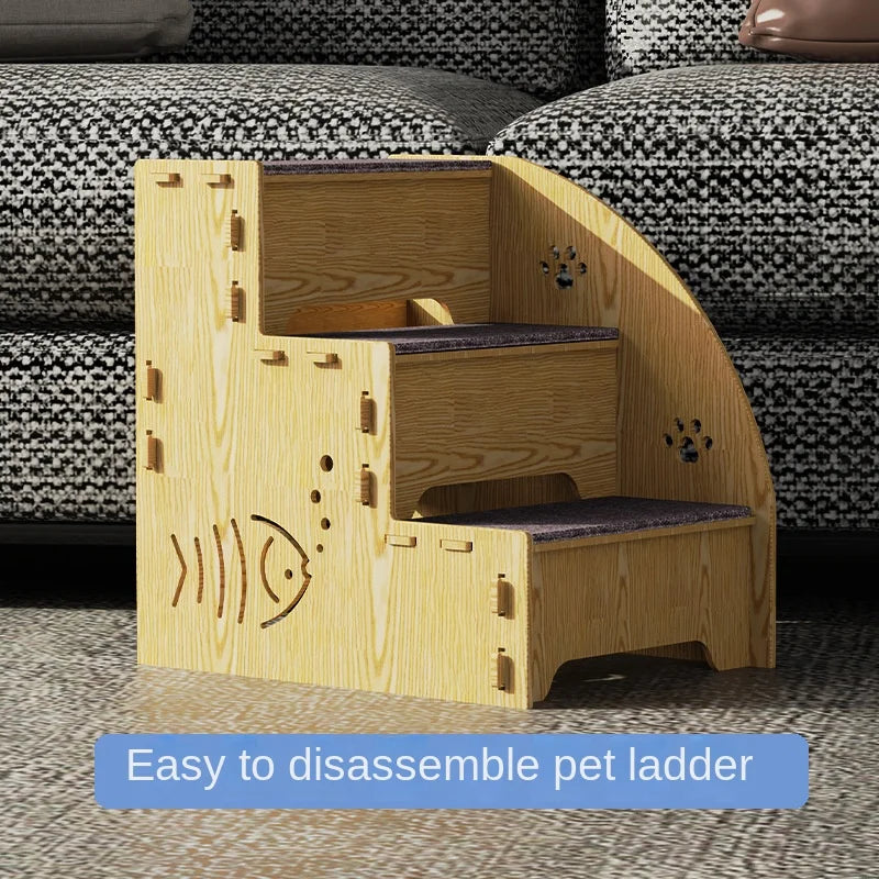 Wooden Cat Stairs - "ClimbEase" Model