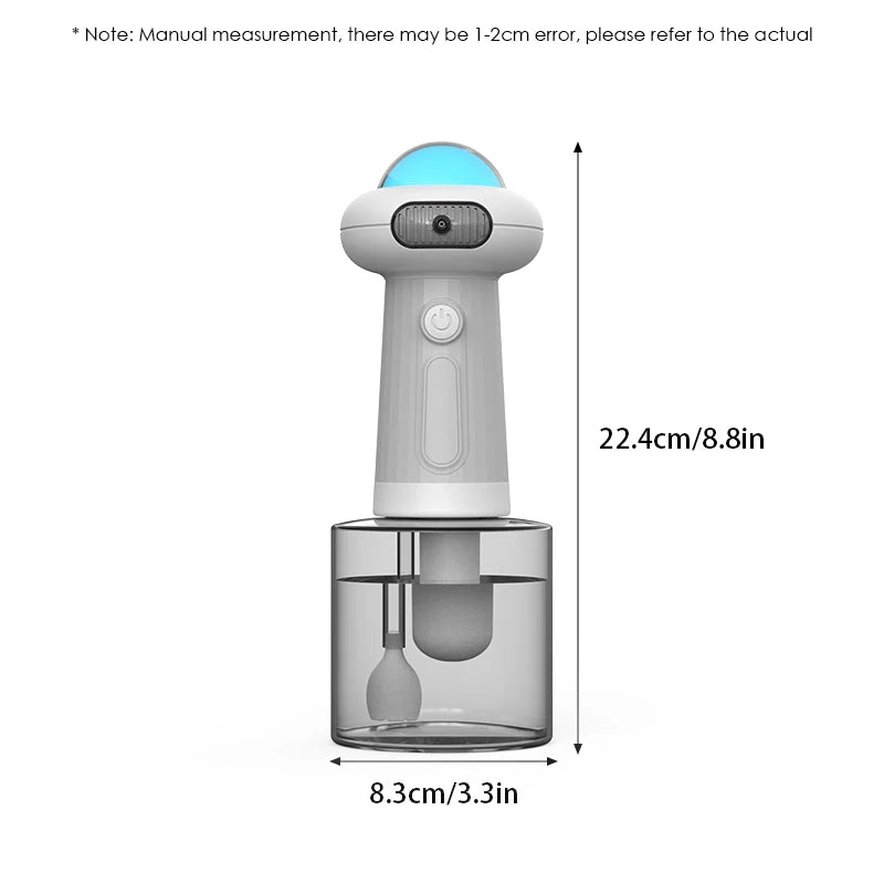 Distributeur de mousse automatique pour animaux forme OVNI "BubbleZen"